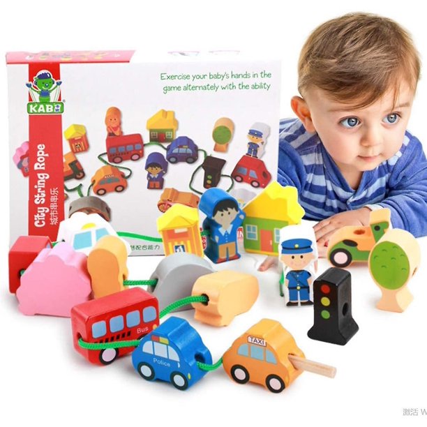 Juguetes educativos de madera Forma de madera Clasificación de color Bloques de apilamiento preescolar Rompecabezas para niños pequeños Juguetes Juguetes para el desarrollo de la primera infancia