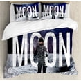 thumbnail image 3 of Outer Space Decor Twin Size Duvet Cover Set, Miniature Toy Astronaut on Foreground of Giant Moon Big Bang Mars Print, Decorative 2 Piece Bedding Set with 1 Pillow Sham, Grey Blue, by Ambesonne, 3 of 3