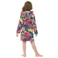 thumbnail image 4 of FORMRS Niños Bathrobe Unisex Hooded Robe Soft Plush Pajamas Sleepwear, Size 2-3T, Ethereal Floral Harmony, 4 of 7