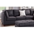 thumbnail image 5 of Contemporary Modern Living Room Reversible L/R Chaise Sofa Ottoman 3pc Sectional Lounge Pillows Ebony Microfiber, 5 of 7