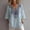 Blue, variant on Linen Shirt For Women Embroidered V Neck 3/4 Length Sleeve Top for Women Ethnic Style Shirts Summer Cotton Blouse for Women Trendy Beach Vacation Clothes White S