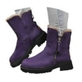 thumbnail image 3 of Gyexs Snow Boots for Men Wide, Winter Shoes for Women Wide Width, Fold Over, Pull-On, Rain, Aluminum Toe, Outerwear, Purple, Size 5.5, 3 of 8