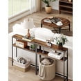 thumbnail image 7 of Console Table, 2-Tier Narrow Sofa Table with 2 Shelves, 7.9 x 31.5 x 31.5 Inches, for Living Room, Hallway, Entryway, Rustic Brown and Ink Black ULNT130K01V1, 7 of 7