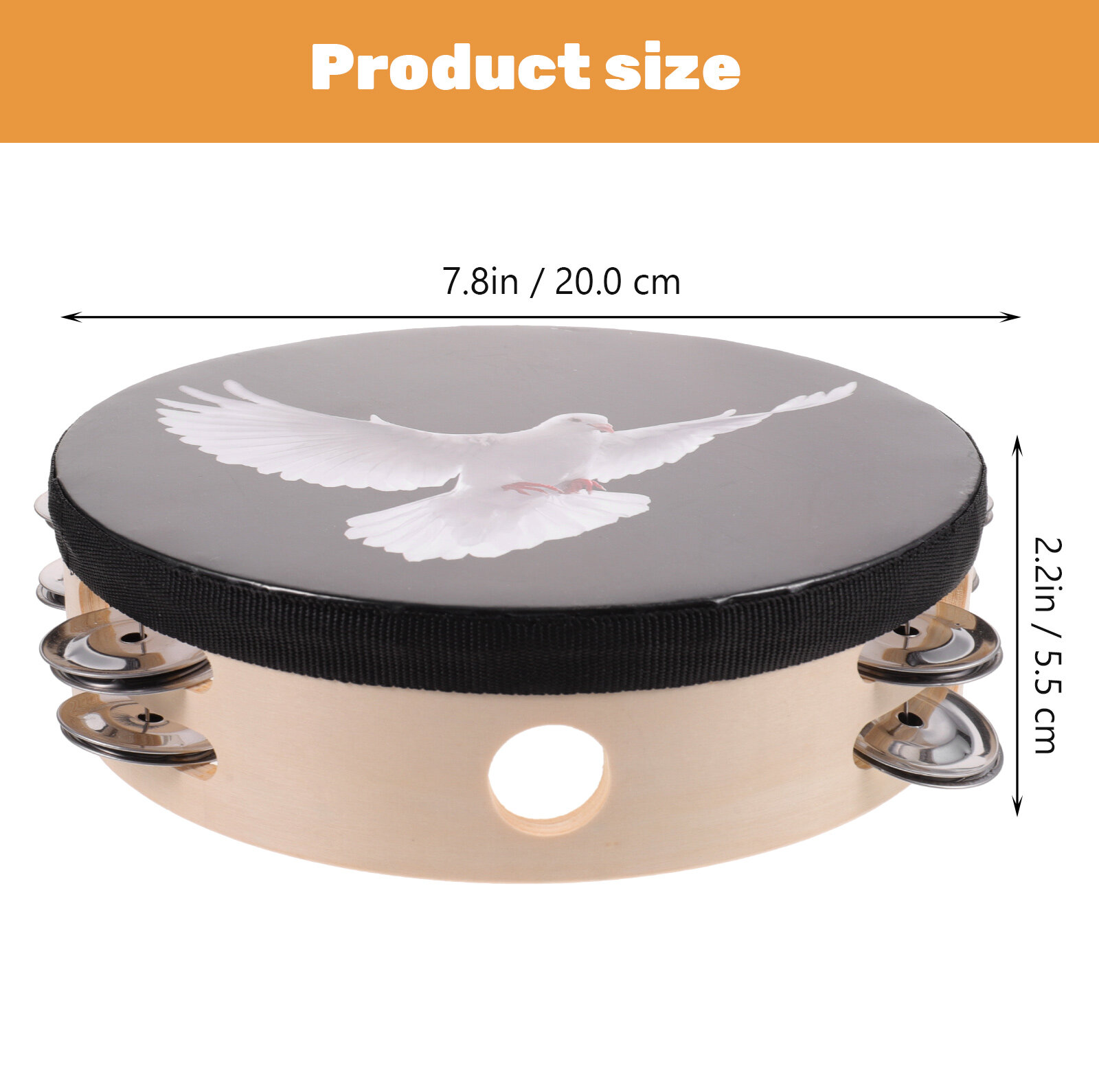 Double Row Bell Church Tambourine Church Tambourine Kids Handheld