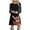 Black, variant on Christmas Dress Christmas Outfits for Women Christmas Womens Long Sleeve Crew Neck Deer Printed Soft Dress Fashion Party Swing Dress