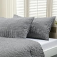 thumbnail image 5 of RUIKASI Seersucker King Comforter Set (102x90 inches), 3 Pieces- 100% Soft Washed Microfiber Lightweight Bedding with 2 Pillowcases,All Season Down Alternative,Grey, 5 of 7