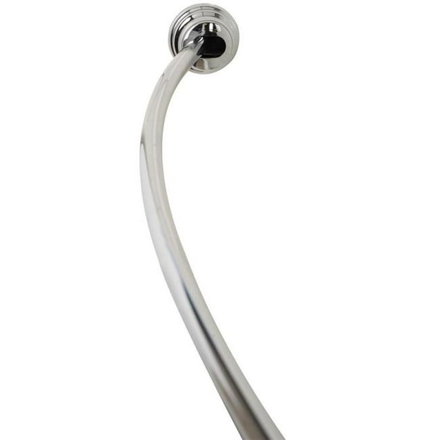 50 x 72 Po Tige de Douche Incurvée Réglable en Aluminium à Double Monture&44; Chrome