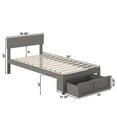 thumbnail image 5 of AFI Boston 14" Twin Wood Platform Bed Frame with Foot Drawer Storage, Grey, 5 of 5