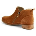 thumbnail image 4 of YDN Women Chic Round Toe Side Zippers Ankle Boots Chunky Block Low Heels Booties Business Working Daily Shoes Size 13 Brown, 4 of 4