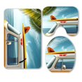 thumbnail image 1 of Juego de alfombras de baño ABPHQTO Vintage Van Beach 3 piezas, 1 of 2