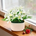 thumbnail image 1 of Artificial Flower Decorationfake Flower Bouquet With Vase Lowmaintenance Desktop Ornament For Bedroombathroomwedding And Party Decoration, 1 of 6