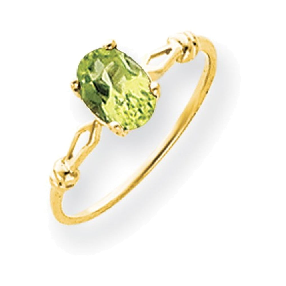 14k 7x5mm Oval Peridot ring by