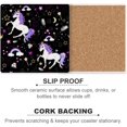 thumbnail image 6 of GZHJMY Square Drink Coasters 2 Pcs Princess Unicorn with Multi Colored Elements Absorbent Ceramic Coffee Coasters for Drinks with Cork Base Housewarming Gift for Home Decor, 6 of 6