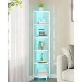 thumbnail image 3 of Estante de esquina Hzuaneri CS66613W de 6 niveles con luz LED blanca, 3 of 9
