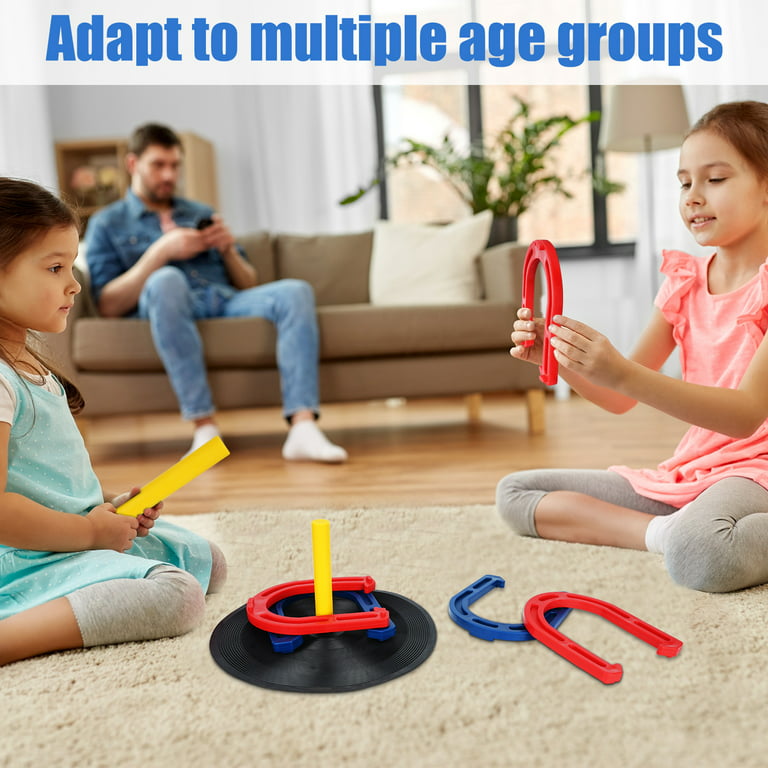 Rubber Horseshoes Game Set for Kids Adults Indoor Outdoor Play Tailgating  Camping Backyard Beach Games 