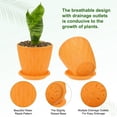 thumbnail image 4 of Uxcell 3-Set Small Nursery Pots, 4 inch Plastic Water Ripple Flower Pots Planters with Drainage Holes and Saucers [Naranja], 4 of 6