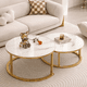 thumbnail image 3 of Mesa de Centro Blanco y Dorado Scandi Home, 3 of 3