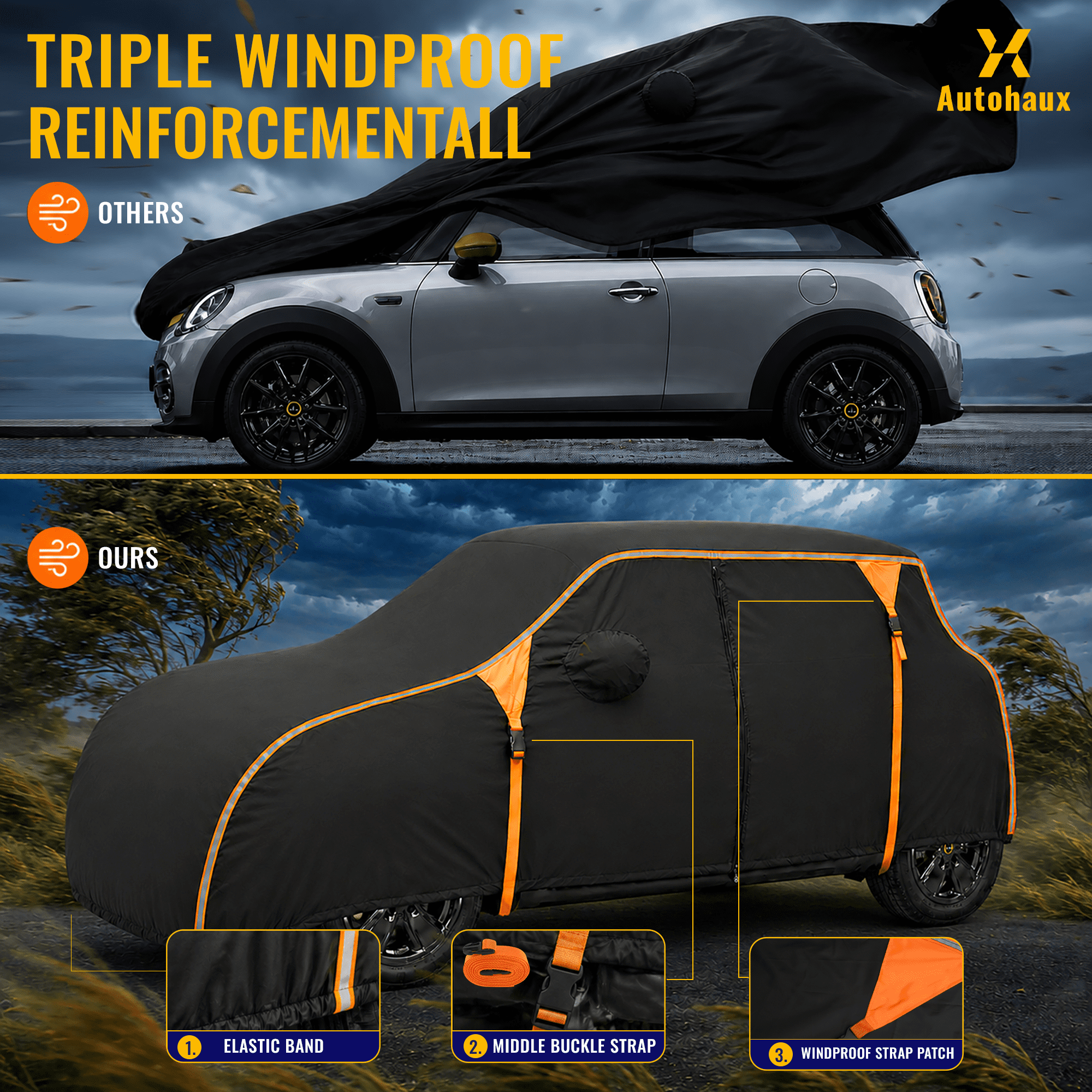 Unique Bargains 210D-PU Outdoor Car Cover for BMW Mini Cooper S 2 Door 2002-2024
