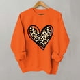 thumbnail image 5 of Heart Sweatshirt Womens Valentines Day Outfits Long Sleeve Pullover Shirt Crewneck Trendy Cute Tops, M Orange, 5 of 5