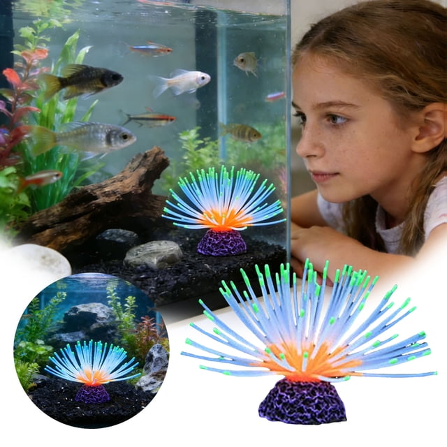 BotaniNest Aquatic Fluorescent Silicone Fish Tank Ornaments