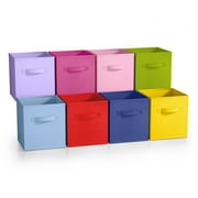 Sorbus Fabric Storage Bins 11" Set of 2 With 8 Foldable Storage Bins Foldable With Handles For Pantry, Cubbies, Toy Clothes- 8Pk