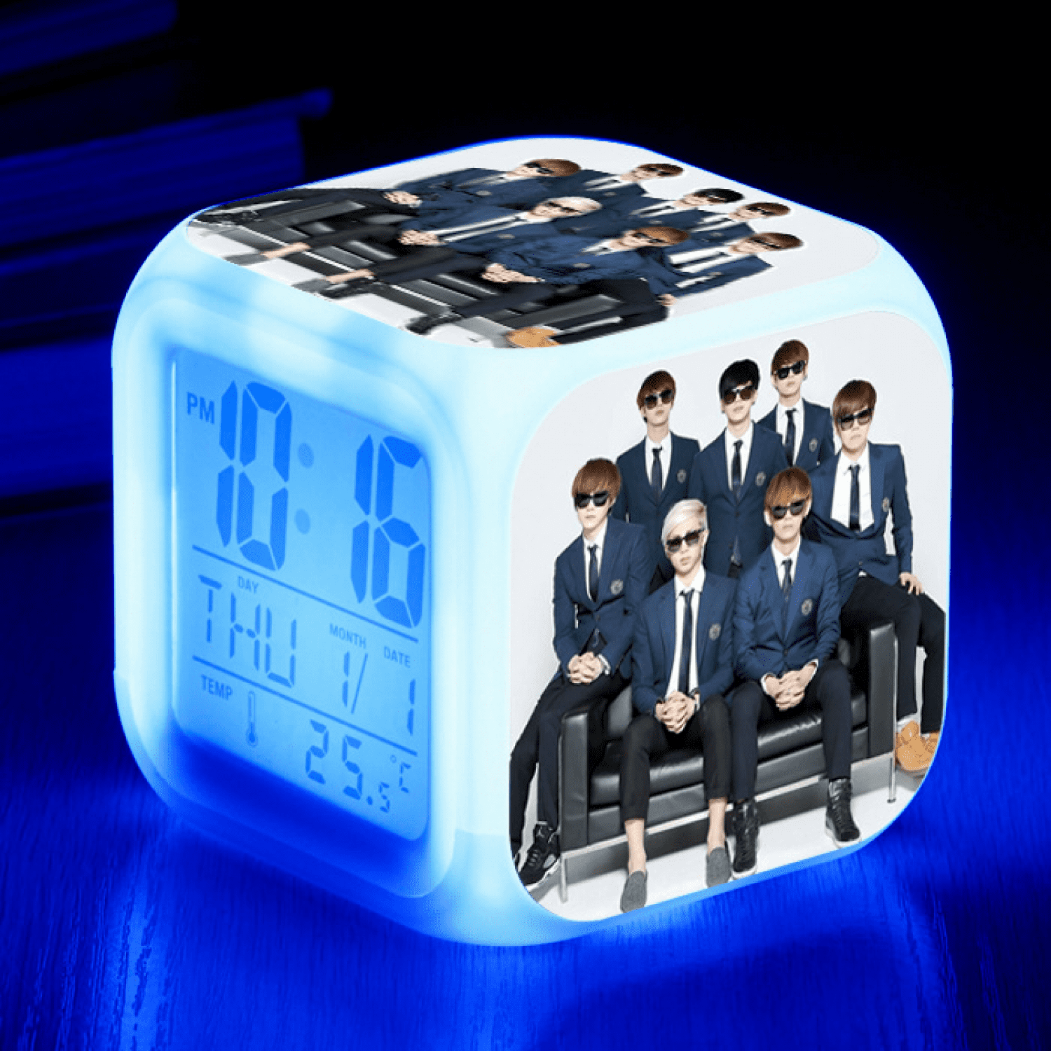 TIMPCV LED Digital Bedroom Alarm Clock Easy Setting Cube Wake Up Clocks