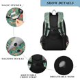thumbnail image 4 of FORMRS Kids Backpack for School Unisex 17" Casual Bookbag Travel Daypack with Compartment Pockets, Green Floral Horses Pattern, 4 of 7