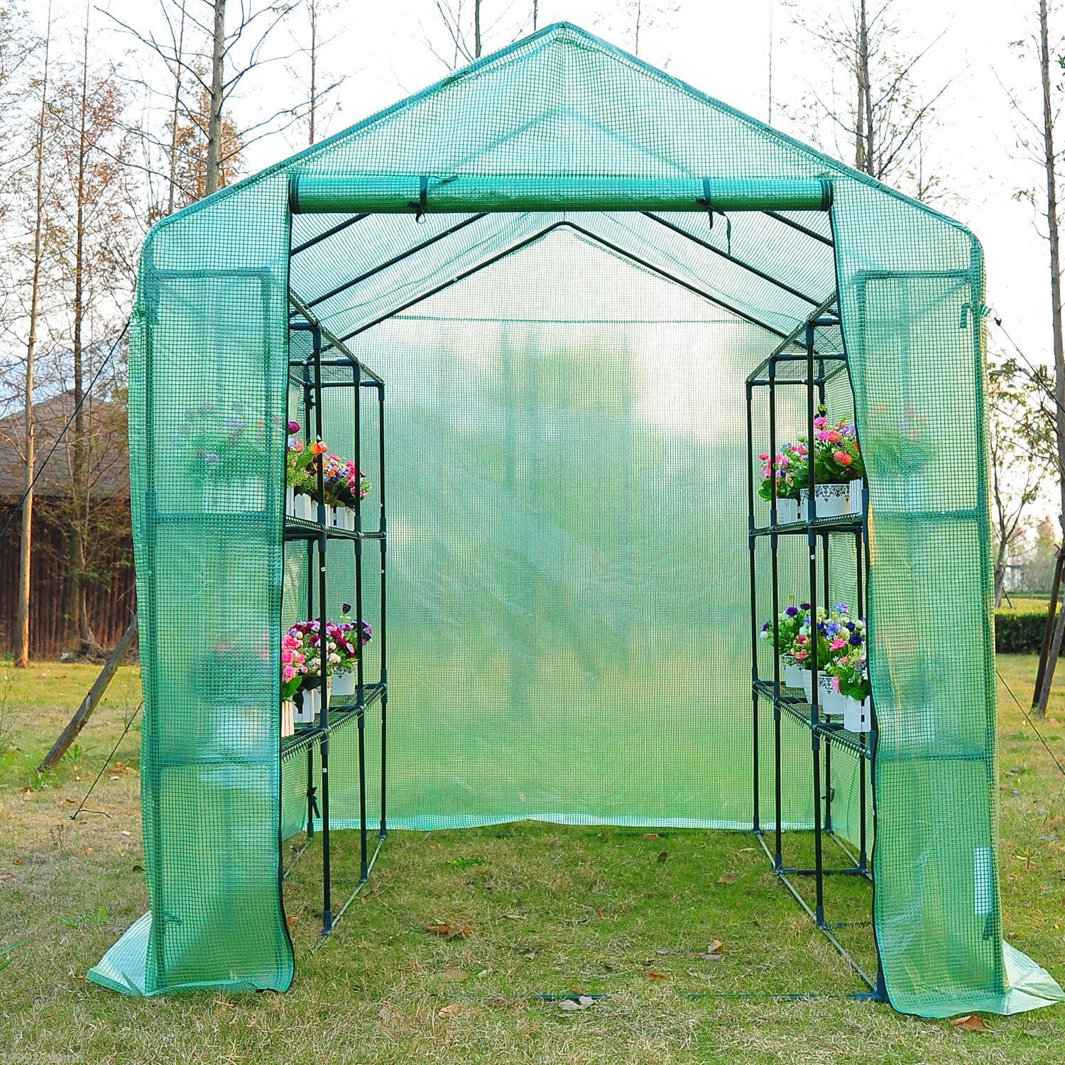 8'x6'x7' Walk-in Large Garden Portable Greenhouse up Flower Plant