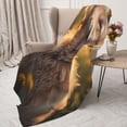thumbnail image 3 of Sigee Sunset Daisy Dog for Flannel Blanket - Ultra-Soft, Warm and Cozy, Perfect for Couch, Bed, or Travel-60"x50", 3 of 6