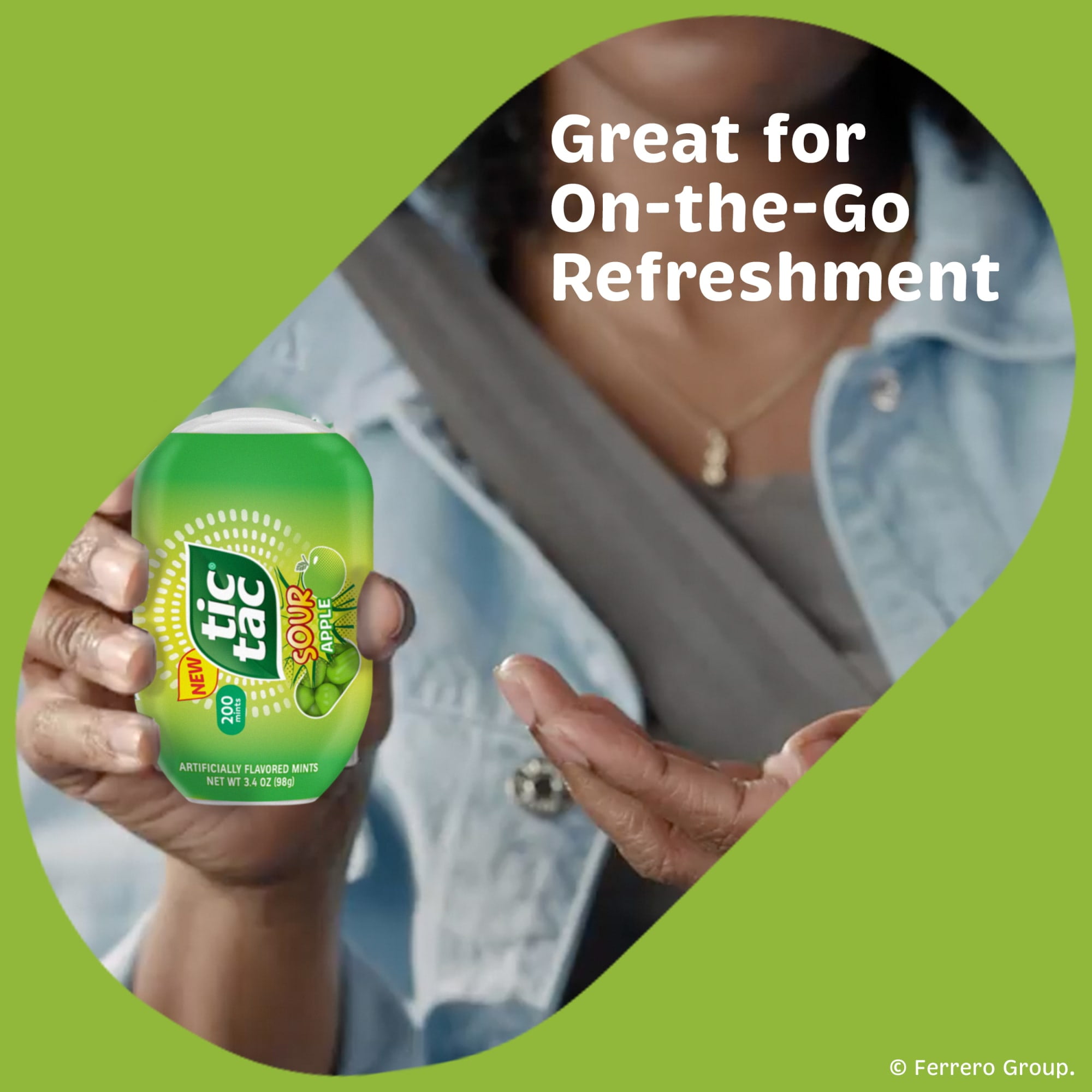 Tic Tac Sour Apple, On-the-Go Pocket-Sized Mints, 200 pieces, 3.4 oz Bottle Pack