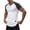 White, variant on Fewfanhot Men's Slim Fit Raglan Sleeve Notch Neck T-Shirt, Ribbed Knit Color Block Casual Top, Breathable Fashion Tee for Men, S-3XL