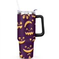 thumbnail image 2 of Cartoon Halloween Pumpkin 40 oz Coffee Tumbler with Handle Rust Resistant Cup Modern Tumbler for Spring Summer Birthday Christmas, 2 of 7