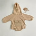 thumbnail image 5 of LUOGENLI Autumn Baptism Outfits for Boys Baby Girls Boys Spring Autumn Warm Thick Pocket Solid Hooded Long Sleeve Romper Bodysuit Clothes Autumn Baptism Outfits for Boys 3T Shorts 0-6 Months, 5 of 9
