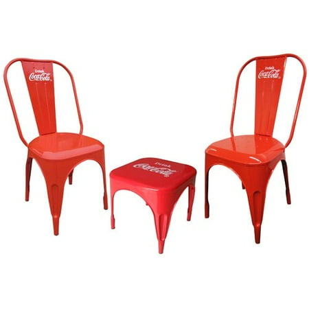 Leigh Country 3 Pc Retro Coca Cola Cafe Table And Chairs Set