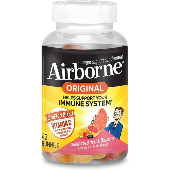 Airborne - Vitamin C Gummies for Adults - Assorted Fruit Flavors - 42 Count (Pack of 1)
