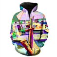 thumbnail image 3 of Sudadera con capucha y cremallera con estampado 3D abstracto de arte grafiti para hombres, primavera, hip hop, adolescentes, camisetas de manga larga, ropa de calle, sudaderas Harajuku, 3 of 5