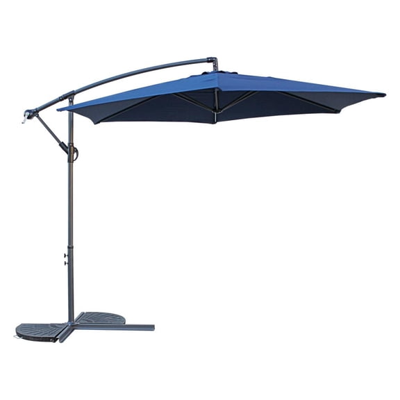 International Caravan St. Kitts 10 Foot Cantilever Crank Umbrella, Navy