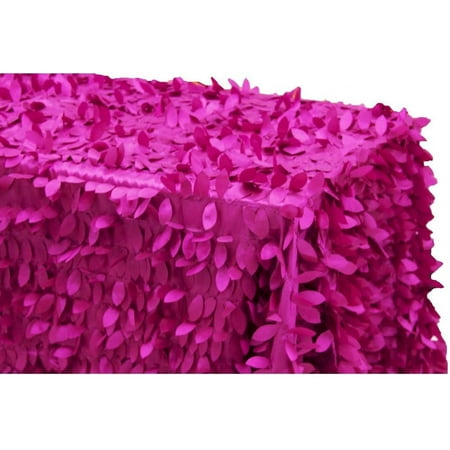

1 Pc Leaf Petal Taffeta Tablecloth 90 X132 Rectangular - Fuchsia(Machine Washable) for Wedding Or Events