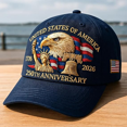thumbnail image 7 of US 250th Anniversary Cap – United States 250th Anniversary Hat, Adjustable Bald Eagle Printed Patriotic Baseball Cap for Men Women Multi (Blue), 7 of 7