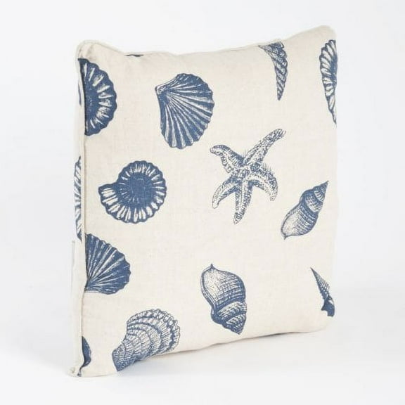 Nautical Design Throw Pillow, Down Filler Included, 18-inch Square (indigo)