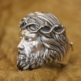thumbnail image 5 of 925 Sterling Silver Jesus Christ Ring Biker Punk Open Ring TA434 US Size 8, 5 of 16