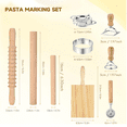thumbnail image 3 of 9Pcs Pasta Making Tools Set, Wooden Rolling Pin, Gnocchi Board, Ravioli Stamp Maker Cutter, Pastry Cutter Wheel, 3 of 6