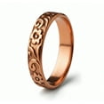 thumbnail image 2 of Pure Copper Floral Scrollwork Band Ring, Handcrafted Wellness and Fashion Jewelry, 2 of 2