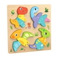thumbnail image 1 of Rompecabezas para bebés Rompecabezas de madera Juguetes de actividades Interacción entre padres e hijos con 4 Dinosaurio, 1 of 9