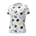 thumbnail image 2 of Naloa Turtles And Corals Print T-Shirts Short Sleeve V Neck Tees for Women Fashion Tops Trendy Lightweight Soft Casual Summer Outfits Clothes, 2 of 5