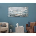 thumbnail image 2 of YS-Art Shimmering Smooth Abstract Canvas Wall Art with White Frame 24x48 in, Textured Seascape Painting for Home Decor, 2 of 5