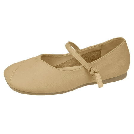 

Female Casual Shoes Ladies Fashion Solid Color Leather Soft And Comfortable Shallow Flat Casual Shoes