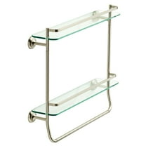 Delta 20" Double Glass Shelf with Towel Bar SpotShield Brushed Nickel FSS07-BN