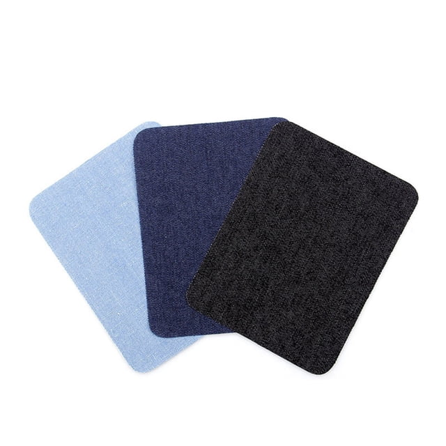 12 parches termoadhesivos para suéteres, camisas, codos, rodillas y vaqueros (negro, azul oscuro y azul claro)