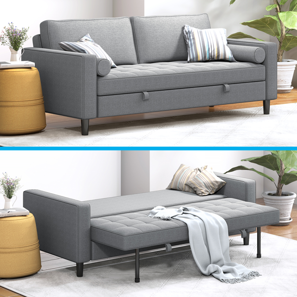 BALUS Convertible Pull Out Sofa Bed, Modern Sleeper Sofa Bed with